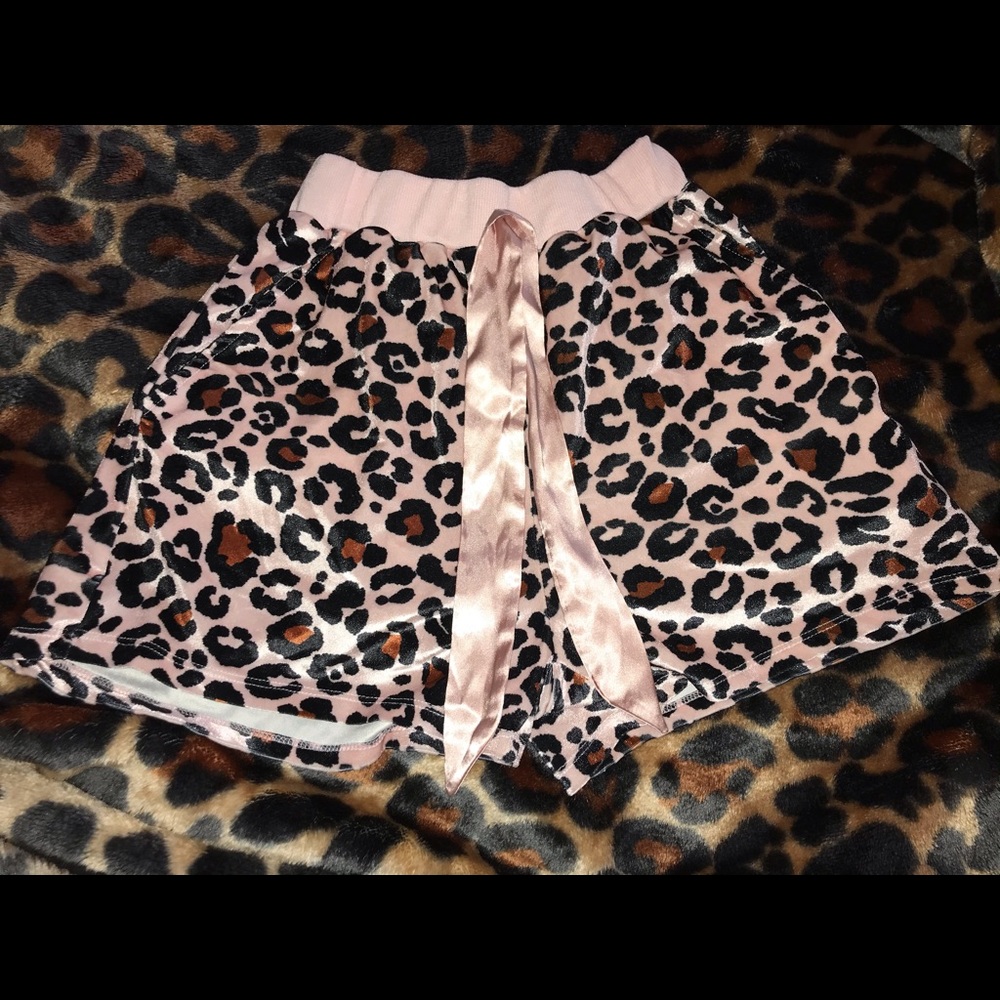 Velour cheetah pajama pants
